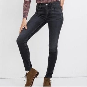Madewell 9” High Rise Skinny Skinny Faded Black Wash Jeans 28T